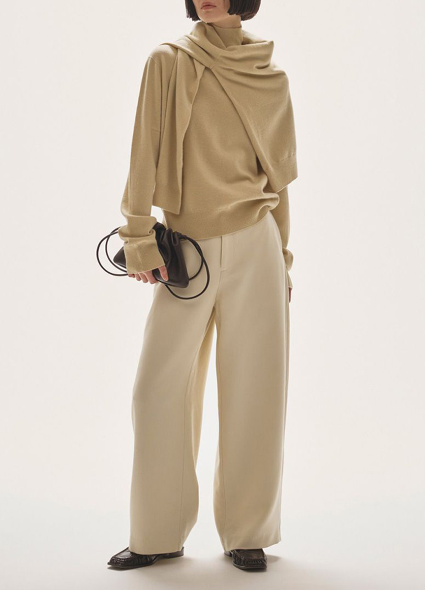 喀什米爾混紡無縫針織衫